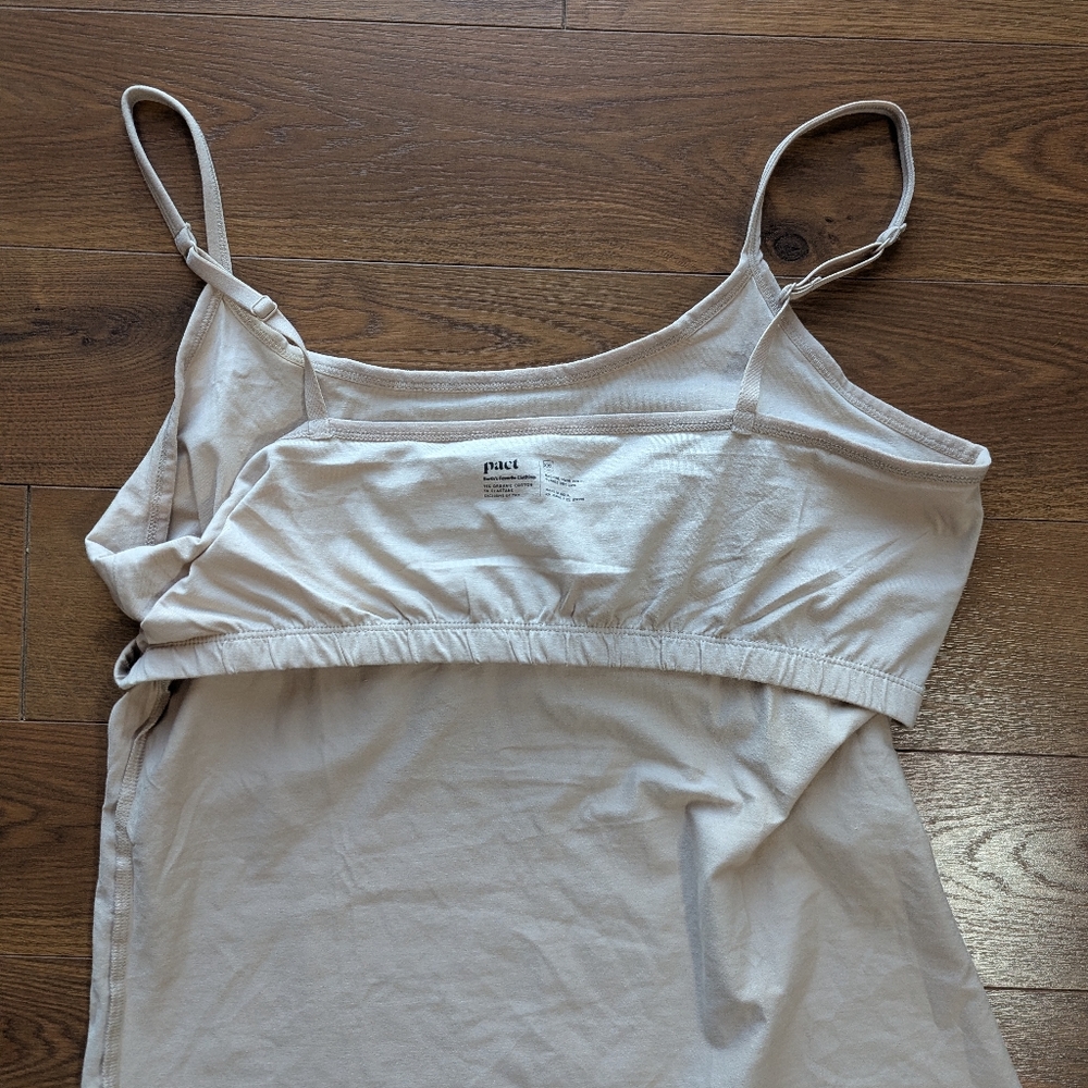 Pact Organic Cotton Women's Everyday Shelf Bra Camisole Champagne XXL - Picture 4 of 11